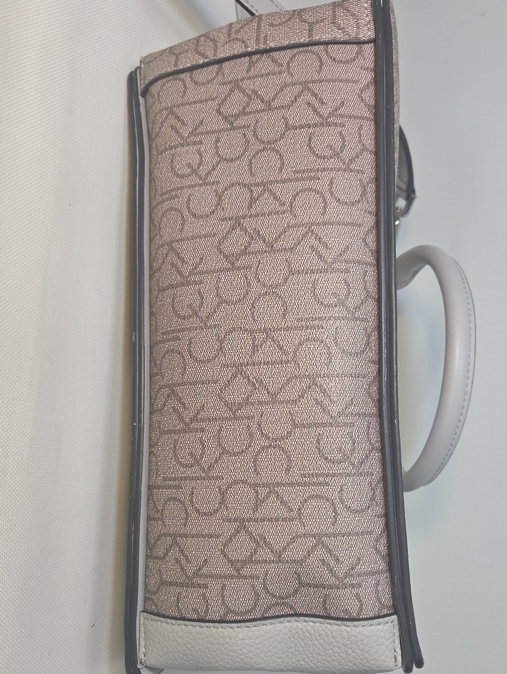 Calvin Klein Gray and White Satchel with Structured Design NWOT - Picture 7 of 12